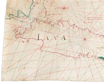(DUTCH EAST INDIA COMPANY -- JAVA SEA.) Isaak de Graaf. Manuscript chart of Java, the Java Sea, Bali,